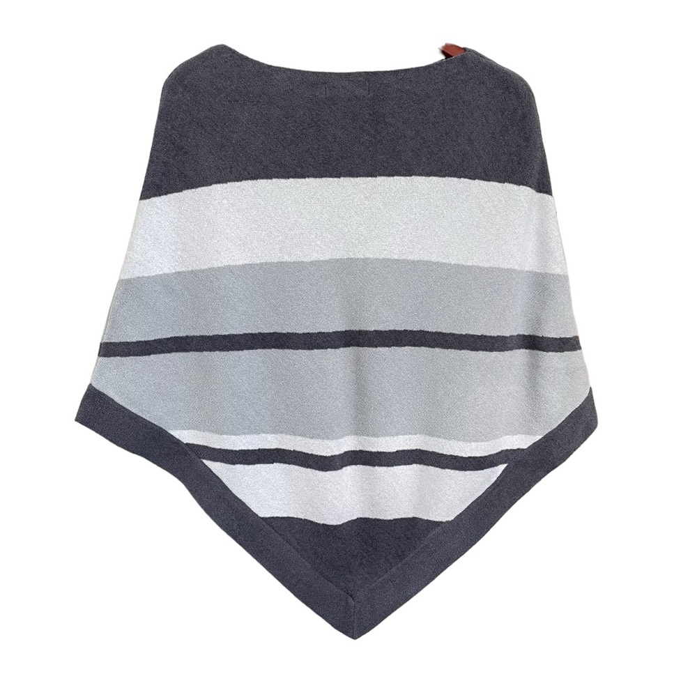 Barefoot Dreams Ocean Breeze Poncho Grey Stripe One Size Style BDWCU1966